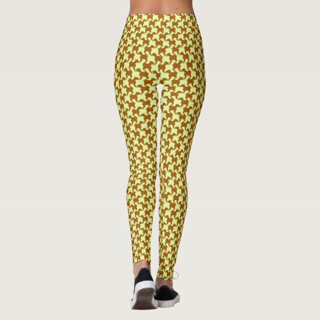 Legging Ochre Houndstooth Amarelo com Pernas de Cães (Verso)