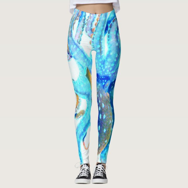 Legging Octopus colorido azul (Frente)