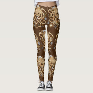 Legging Octopus Steampunk Surreal Style Machine