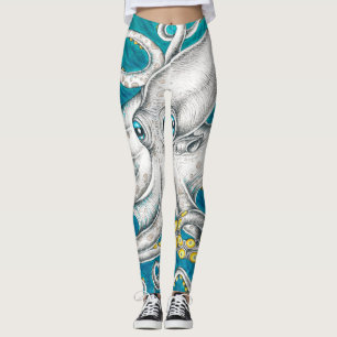Legging Octopus Tentacle Tinta verde