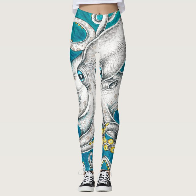 Legging Octopus Tentacle Tinta verde (Frente)