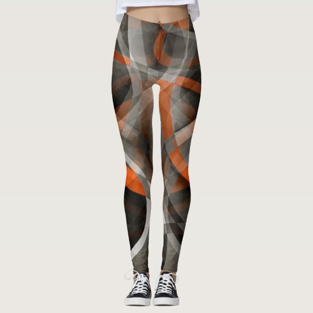 Legging Oitenta Vibes Queimados Laranja e Curva Camada de  (Frente)