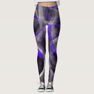 Legging Oitenta Vibes Violet Blue e Cinza Funky Pattern.