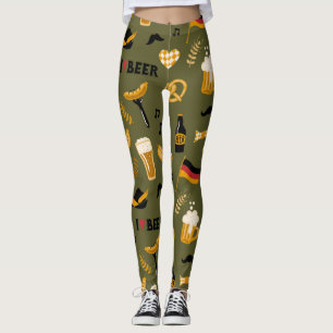 Legging Oktoberfest I Love Beer Pattern