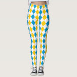 Legging Oktoberfest Outfit Bayern Blue Yellow e White<br><div class="desc">Leggings de octoberfest com padrão lozenge de diamante em Bayern azul,  branco e amarelo. Perfeito como parte do seu equipamento Oktoberfest para trabalho,  festa ou lazer.</div>