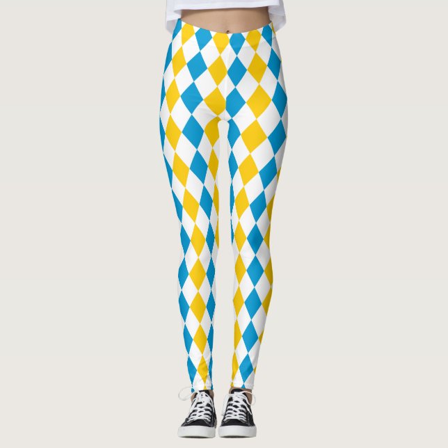 Legging Oktoberfest Outfit Bayern Blue Yellow e White (Frente)