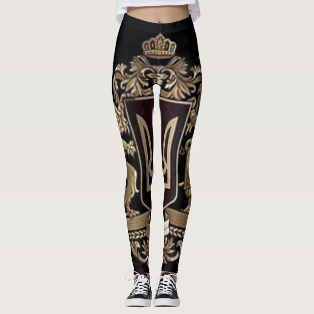 Legging Olena Zelenska Brasão da Ucrânia  (Frente)