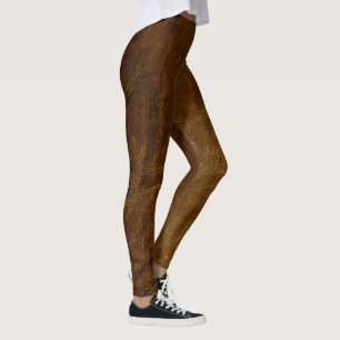 Legging olhar de couro marrom