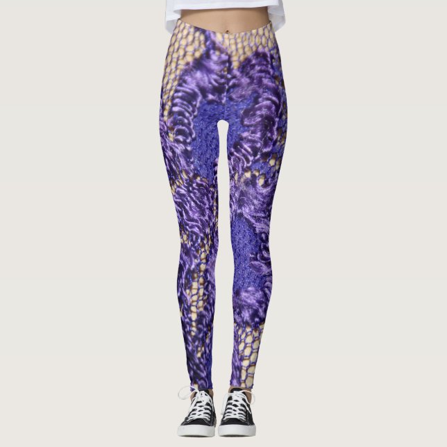 Legging olhar Lacey roxo da lingerie (Frente)
