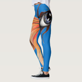 Legging Olho Dourado Peixe Fantasia Surrealista Arte Origi