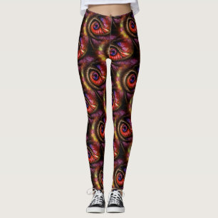 Legging Olhos abstratos em vermelhos e roxos