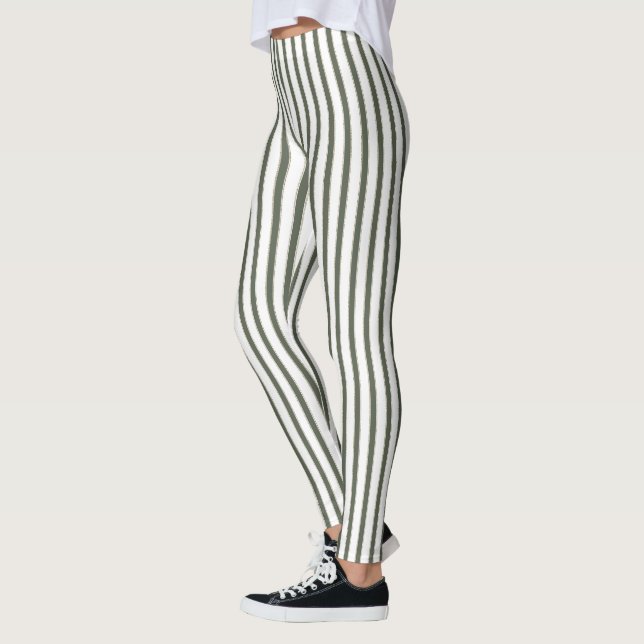 Legging Olive Green Cream Stripes  (Esquerda)