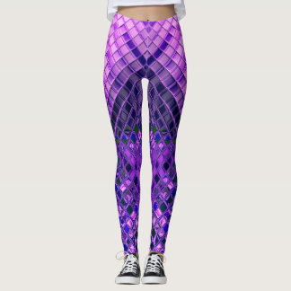 Legging Ombre azul e roxo do teste padrão abstrato