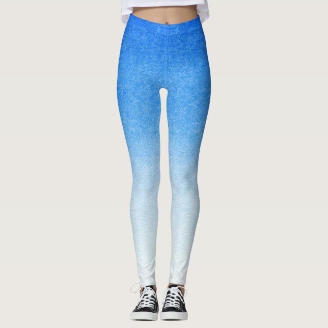 Legging Ombre Blue e White Dive em matizes sonhadoras (Frente)