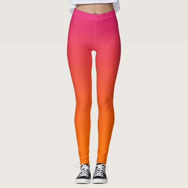 Legging Ombre cor-de-rosa e alaranjado (Frente)