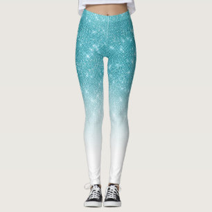 Legging Ombre de Sequência Azul de Aqua Azul-Esparcial Gla