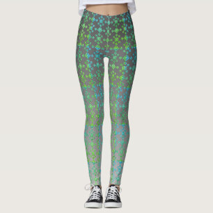 Legging Ombre & máscaras do azulejo azul esverdeado,