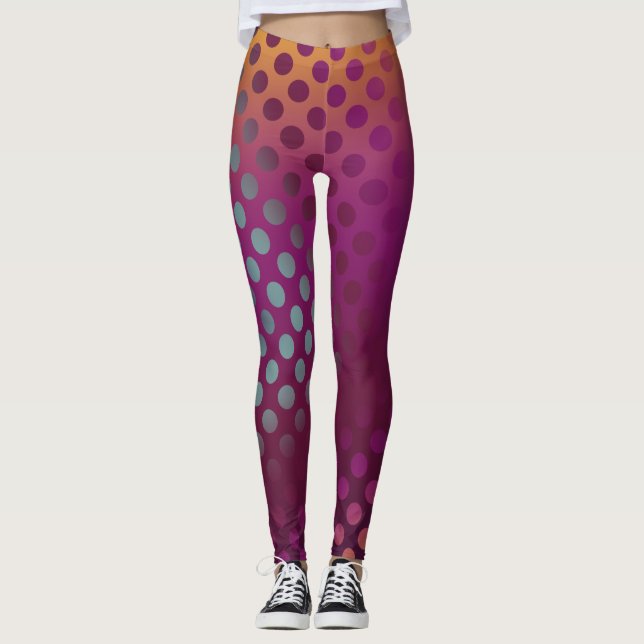Legging Ombre Passion Fruta Bolinhas Máron - Teto Amarelo (Frente)