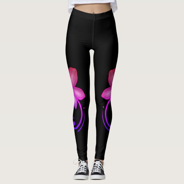 Legging Ombré Pink & Purple Cherry Blossom Spandex (Frente)
