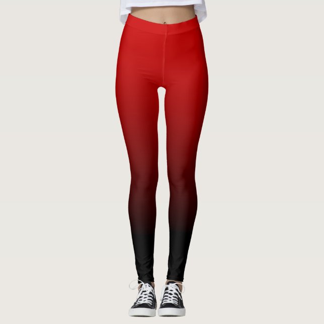 Legging Ombre preto vermelho (Frente)