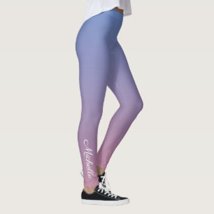 Legging Ombre rosa pálido e azul do inclinação