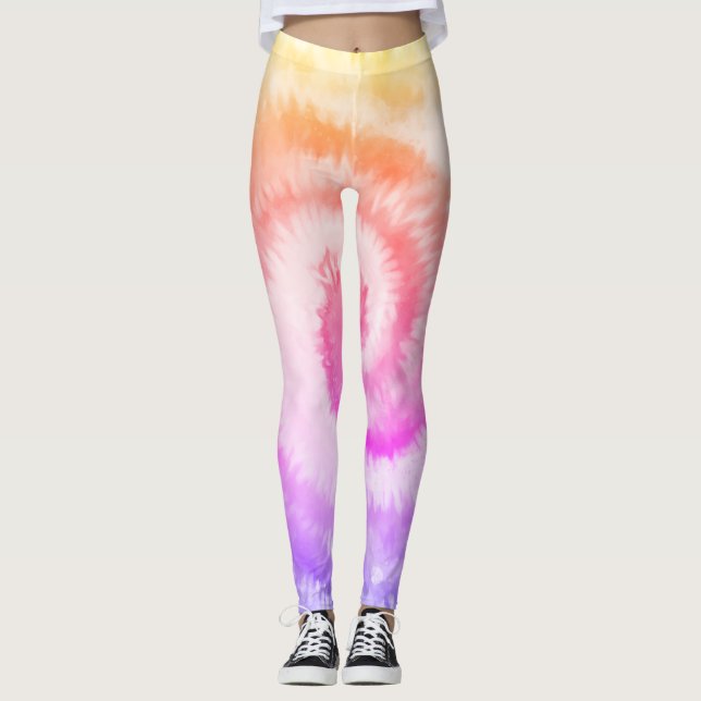 Legging Ombre Tie Dye Arco-íris Pink Yellow (Frente)