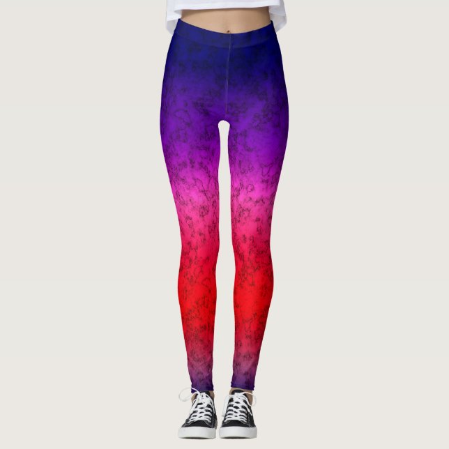 Legging Ombre vermelho-azul (Frente)