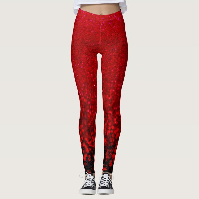 Legging Ombre vermelho e preto (Frente)