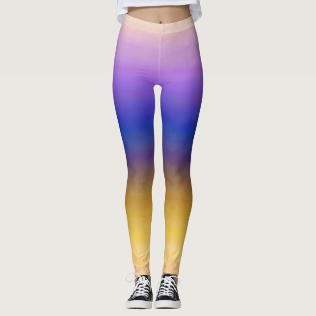 Legging Ombro Amarelo Roxo (Frente)