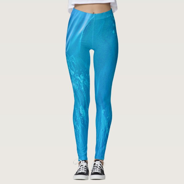 Legging Onda de água azul (Frente)