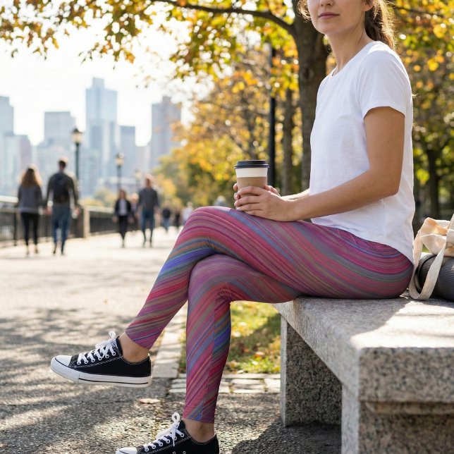 Legging Onda Diagonal Multicolor Vibrante (Criador carregado)
