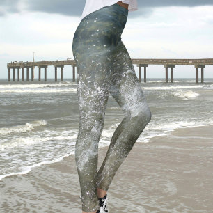 Legging Onda do Oceano Espumando na Superfície