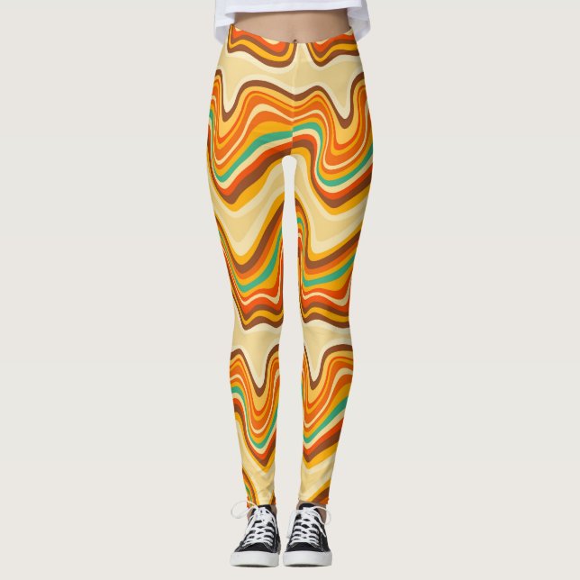 Legging onda retrô quente (Frente)