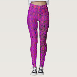 Legging Ondas Abstratas de Boomerang Magenta Retro