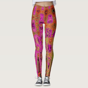 Legging Ondas Atômicas Retro-Retron-Abstrato de-Groovas Ro