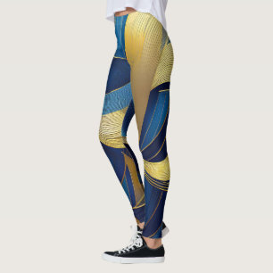 Legging Ondas Azuis e Douradas