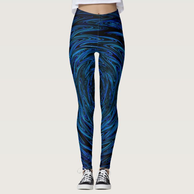 Legging Ondas azuis giratórias (Frente)