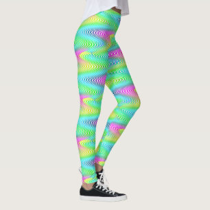 Legging Ondas Coloridas Neon Traços sem costura