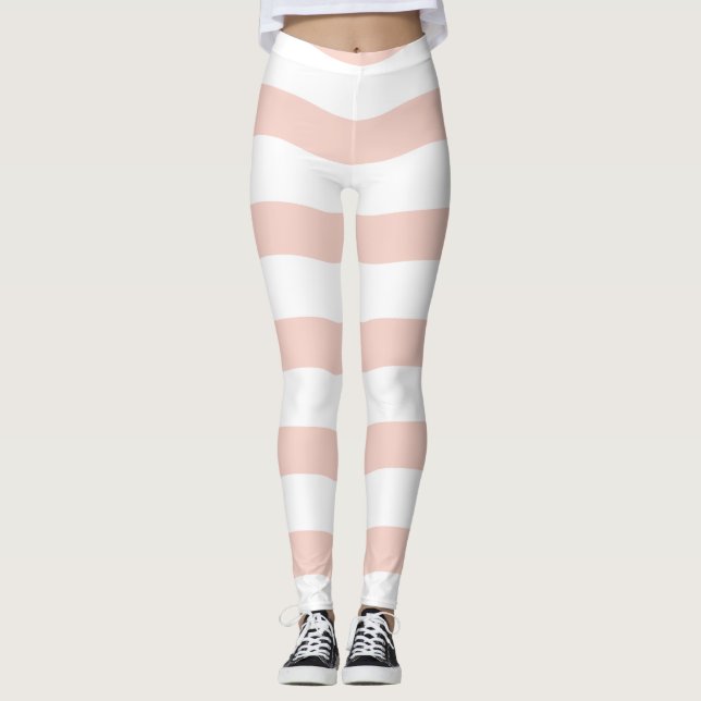 Legging Ondas cor-de-rosa fofas padrão contínuo|Design cor (Frente)
