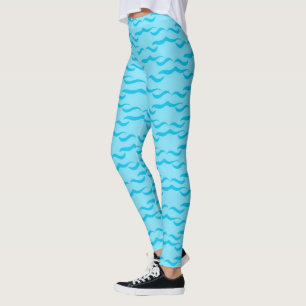 Legging Ondas de Água do Mar Azul Pastel Oceano Pacífico