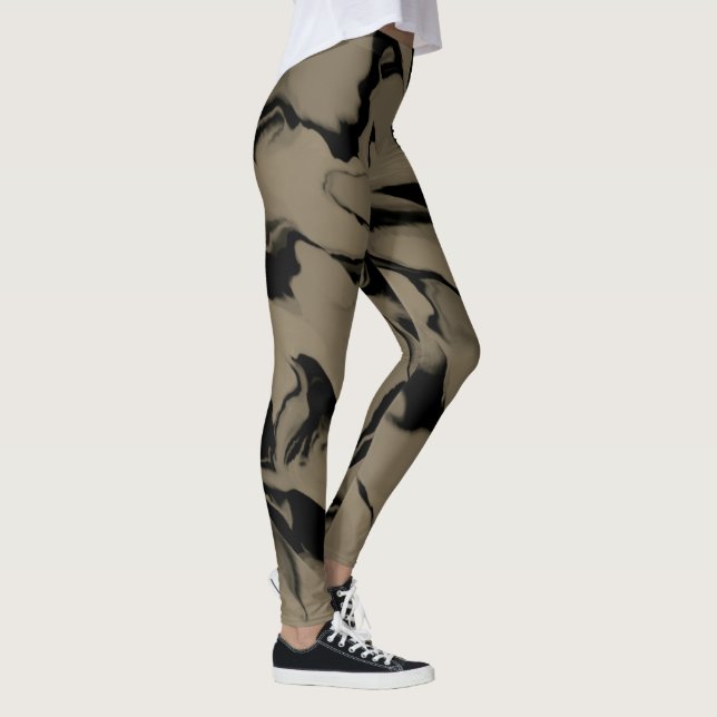 Legging Ondas de Design Marrom e Bege (Direita)