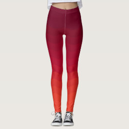 Legging Ondas de Ombre Vermelho e Borgonha