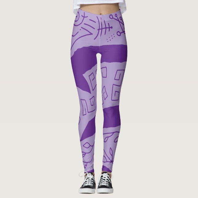 Legging Ondas de rabo roxas (Frente)