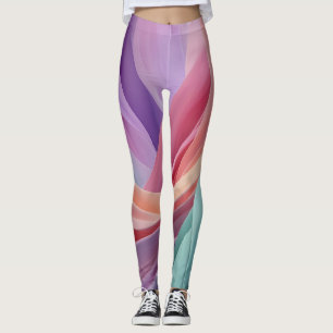 Legging Ondas de Tecido Pastel Abstrato
