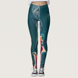 Legging Ondas Derretidas em Movimento da Meia-Noite