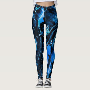 Legging Ondas do oceano mais azuis, Abstrato azul escuro
