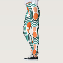 Legging Ondas e Círculos Modernos de Meados do Século