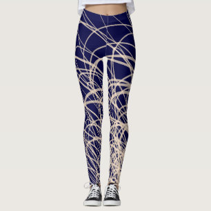 Legging Ondas lineares2 azuis - Pernas