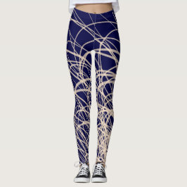 Legging Ondas Lineares2 Azul - Pernas