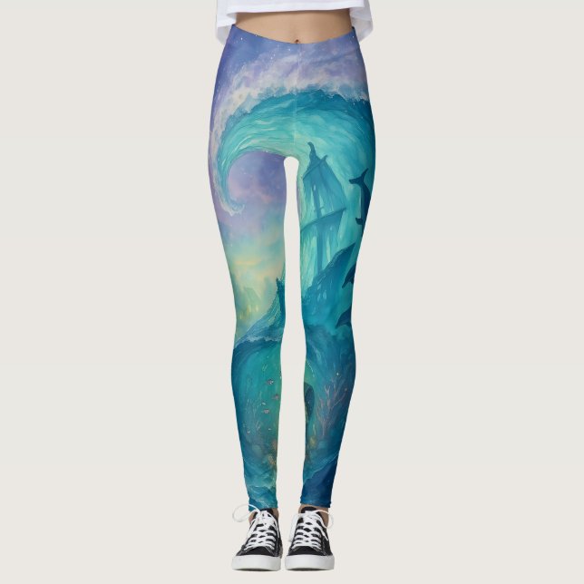 Legging Ondas Misteriosas do Oceano (Frente)